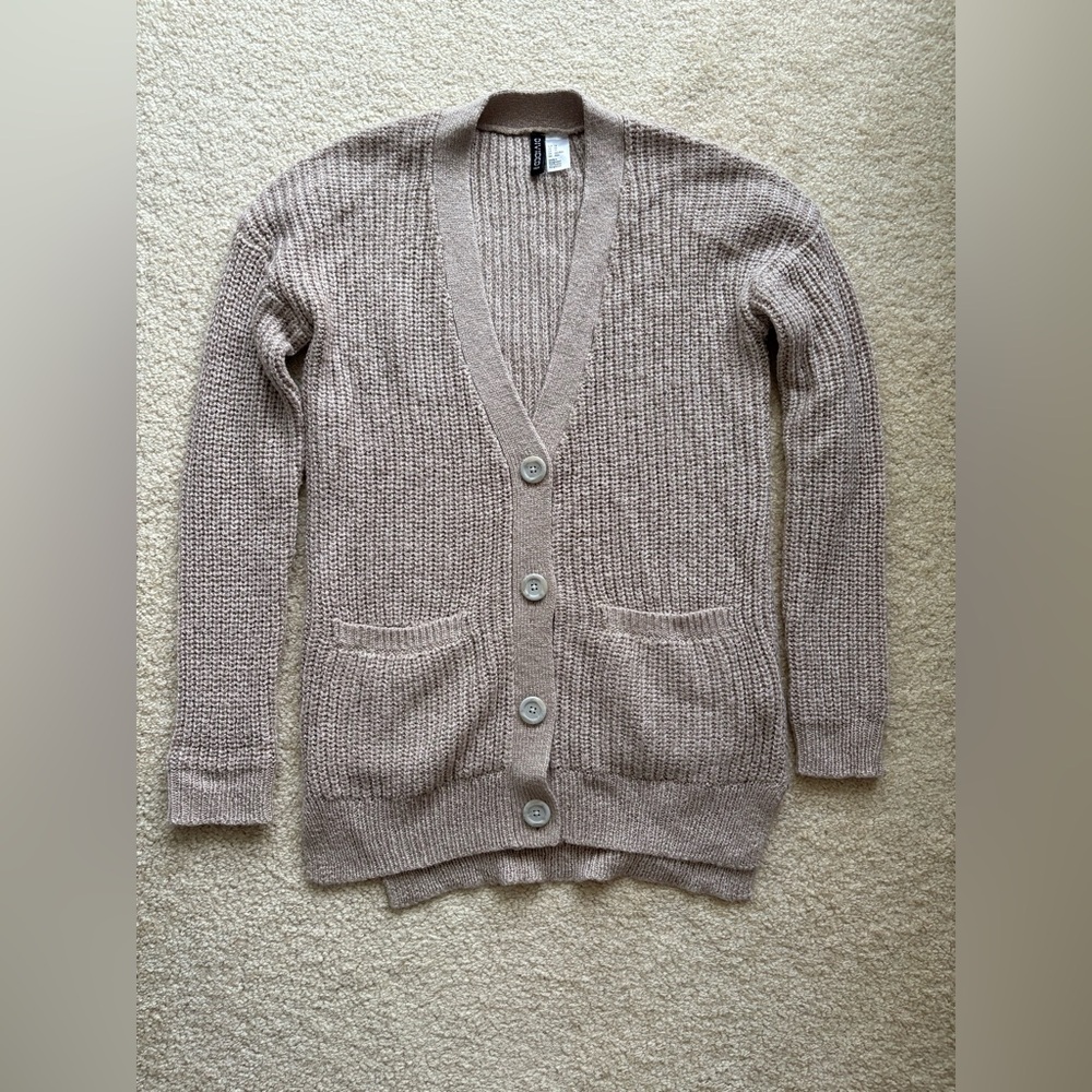 H&M Divided Beige Knit Cardigan